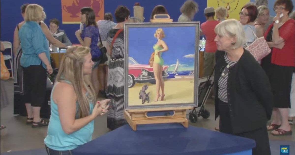Screenshot showing the guest, the painting, and the expert on the show (Cover image source: YouTube/Antiques Roadshow PBS)