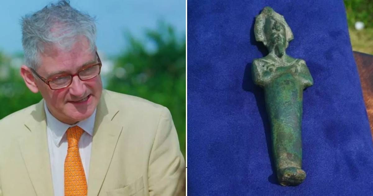 Screenshot showing the expert and the sculpture (Cover image source: Birmingham Live/ BBC Antiques Roadshow)