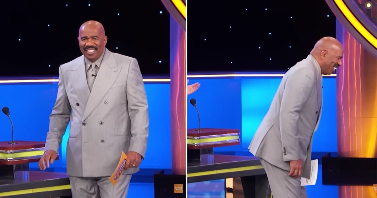 Screenshots showing Steve Harvey on "Family Feud." (Image credit: YouTube | Family Feud)