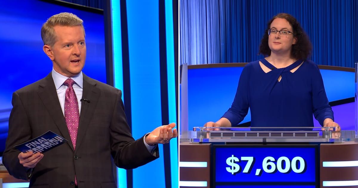 Screenshots showing Ken Jennings and Sarah Rubenfeld on the show (Cover image source: YouTube/Jeopardy!)