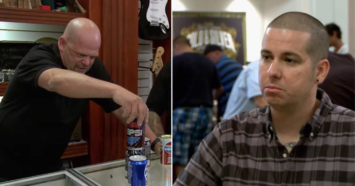 Screenshots showing Rick Harrison and the guest on "Pawn Stars." (Cover image source: YouTube | Pawn Stars)