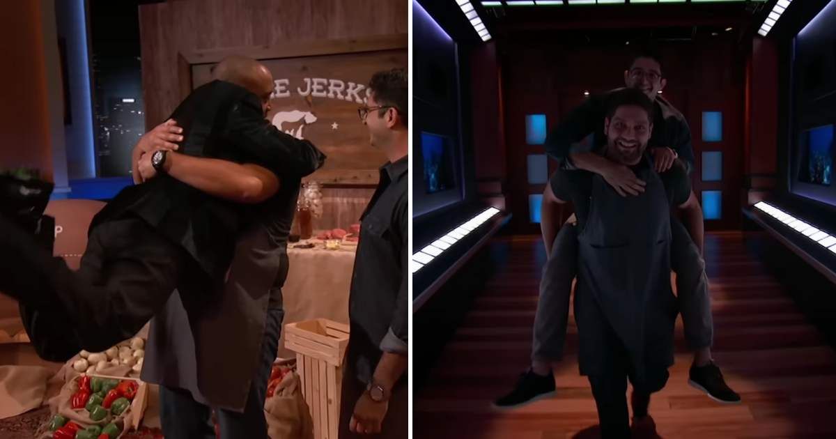 Screenshots showing the entrepreneurs and Daymond John on "Shark Tank." (Cover image source: YouTube | Shark Tank Global)
