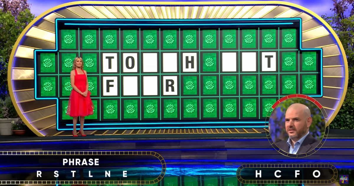 Screenshot showing the contestant, Frank attempting his Bonus Round puzzle (Cover image source: YouTube/Wheel of Fortune)