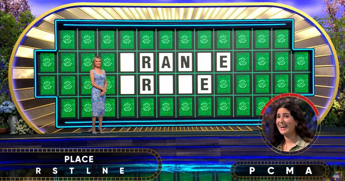 Screenshot showing Eleni Kapetanakis attempting her Bonus Round puzzle (Cover image source: YouTube/ Wheel of Fortune)