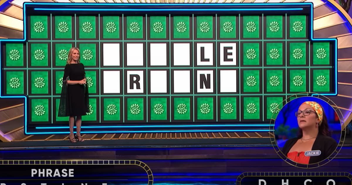 Screenshot showing Jackie attempting her Bonus Round puzzle (Cover image source: YouTube/Wheel of Fortune)