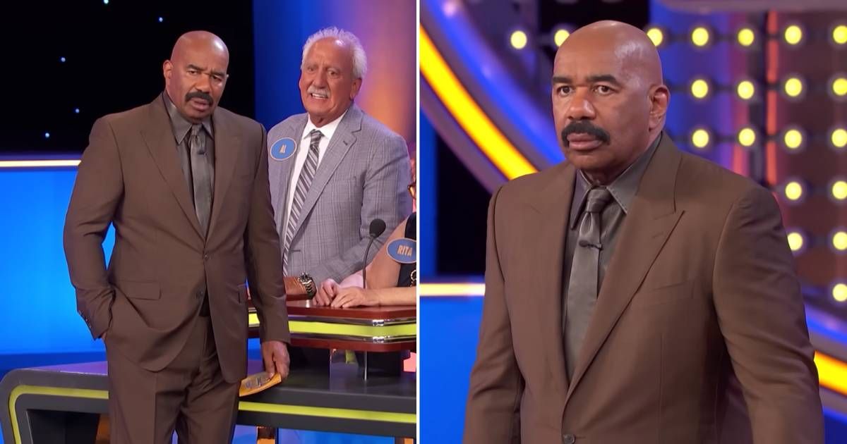 Screenshots showing Steve Harvey on "Family Feud" (Cover image source: YouTube | Family Feud)