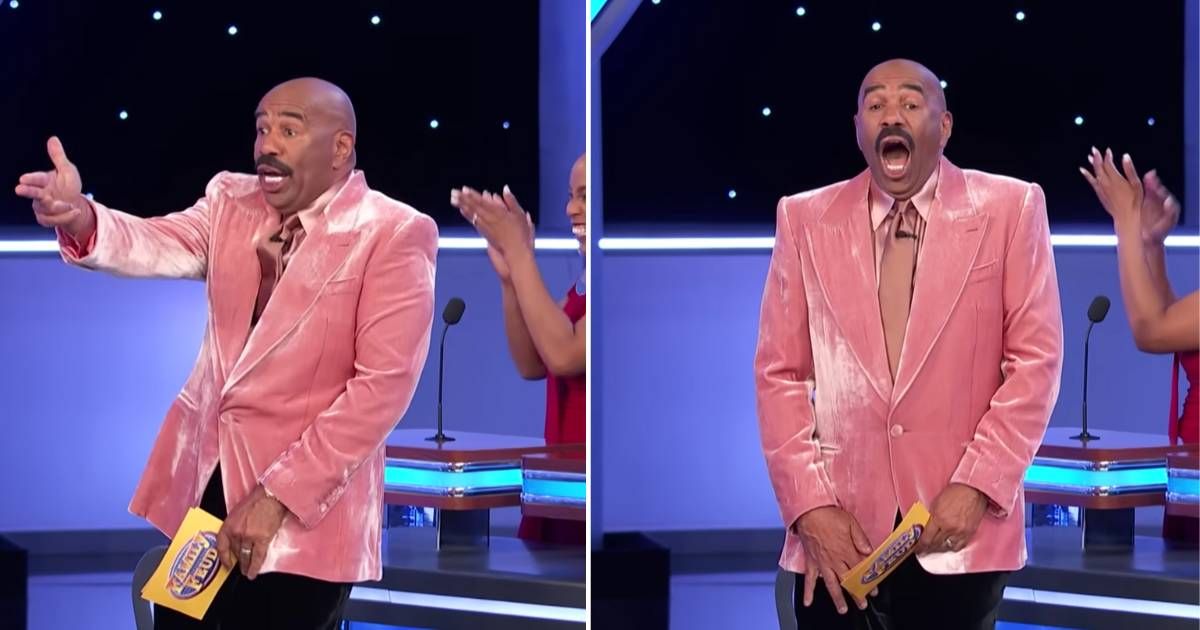 Screenshots showing Steve Harvey on "Family Feud." (Cover image source: YouTube | Family Feud)