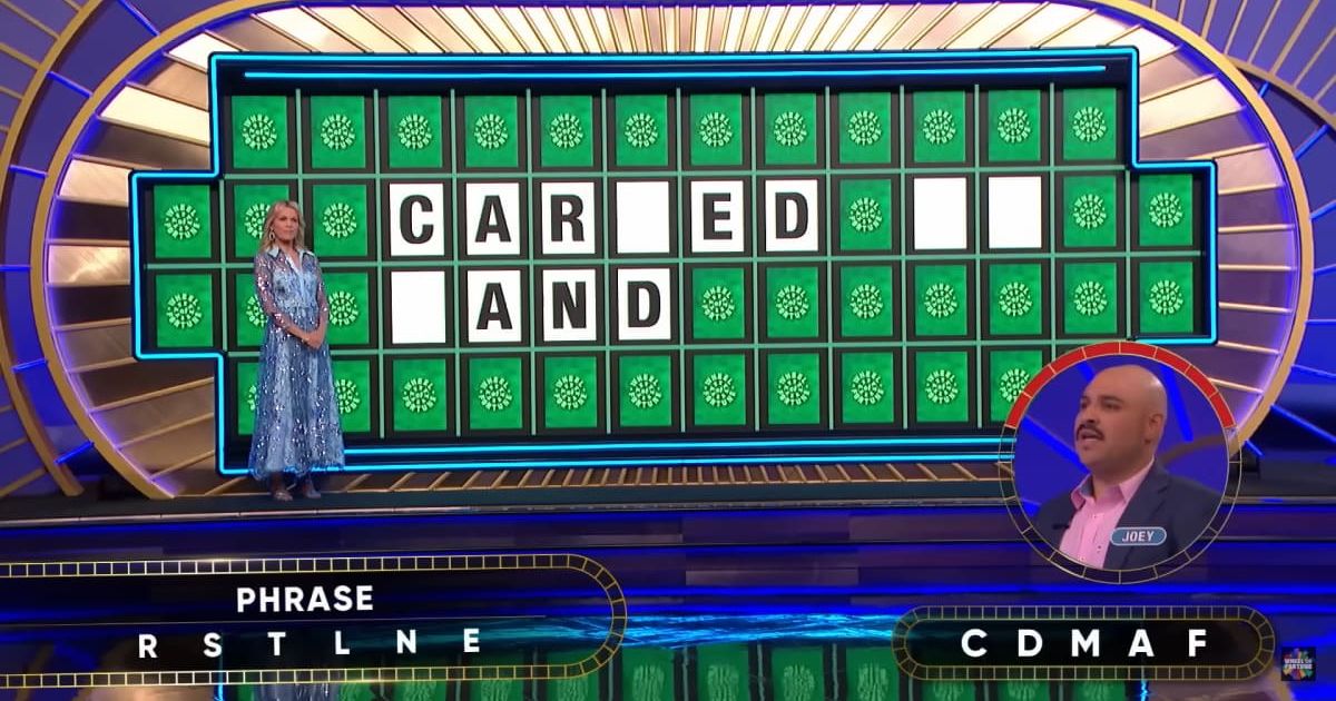 Screenshot showing the contestant, Joey, attempting his Bonus Round puzzle (Cover image source: YouTube/Wheel of Fortune)