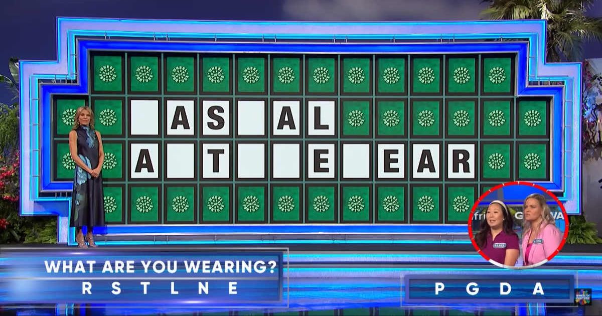 Screenshot showing Hanna Chung & Laura Tarpley attempting their Bonus Round Puzzle (Cover image source: YouTube/Wheel of Fortune)