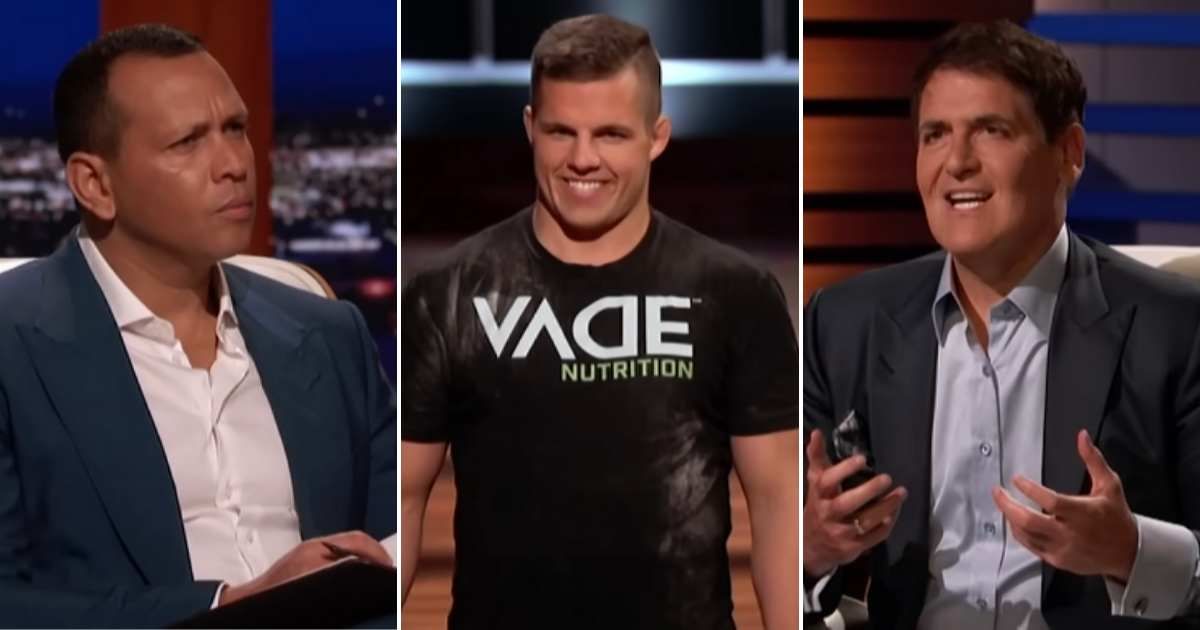 (L-R) Screenshots showing Alex Rodriguez, Joe Johnson (Vade Nutrition), and Mark Cuban on "Shark Tank" (Cover image source: YouTube/Shark Tank Global)