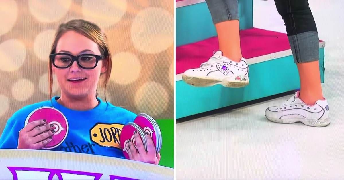 Screenshots showing the contestant and her shoes on "The Price is Right" (Image credit: YouTube | Triniswagg92 Beastmode)