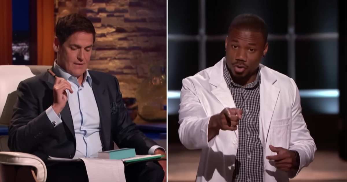 Screenshots showing Mark Cuban and the entrepreneur on "Shark Tank" (Cover Image Source: YouTube | Shark Tank Global)
