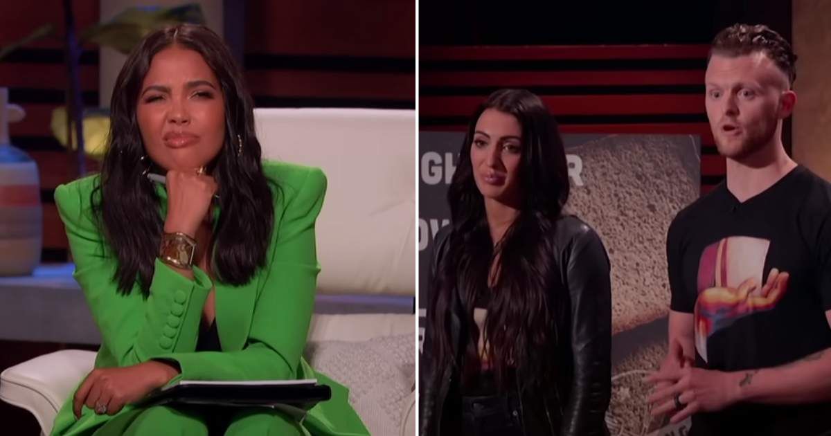 Screenshots showing guest shark Emma Grede and the entrepreneurs on "Shark Tank" (Cover Image Source: YouTube | Shark Tank Global)
