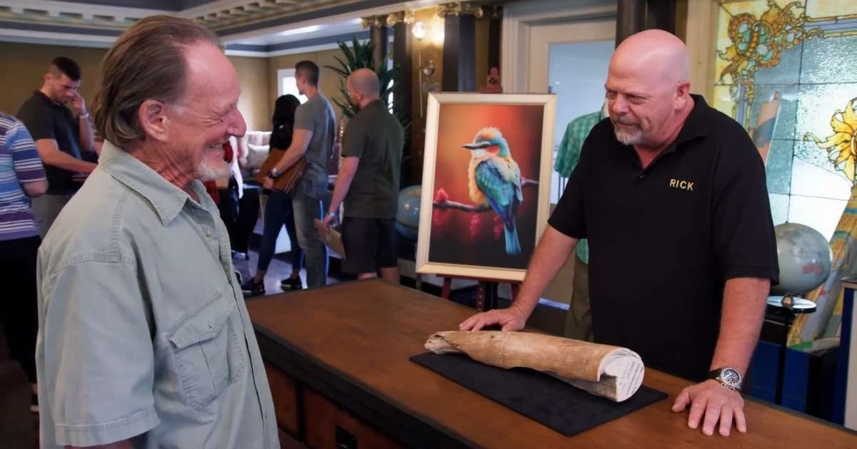 Screenshot showing the guest, the item, and Rick Harrison on the show (Cover image source: YouTube/Pawn Stars)