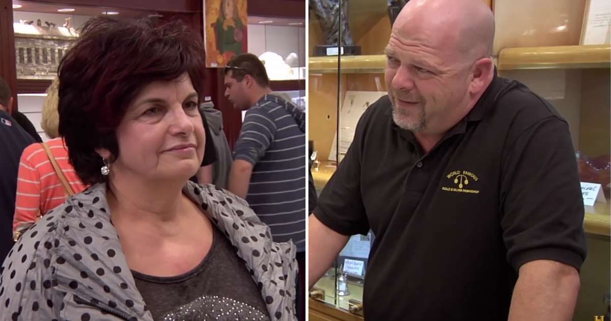 Screenshots showing the guest and Rick Harrison on "Pawn Stars." (Cover Image Source: YouTube | Pawn Stars)