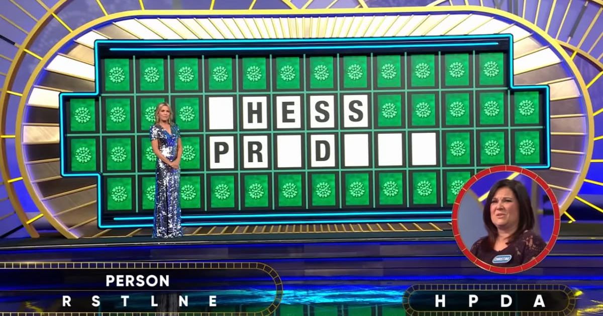 Screenshot showing Christine Seminerio attempting her Bonus Round puzzle (Cover image source: YouTube/Wheel Of Fortune)