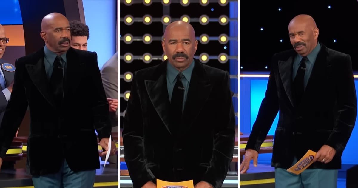 Screenshots showing Steve Harvey's reactions to some of the answers (Cover image source: YouTube/Family Feud)