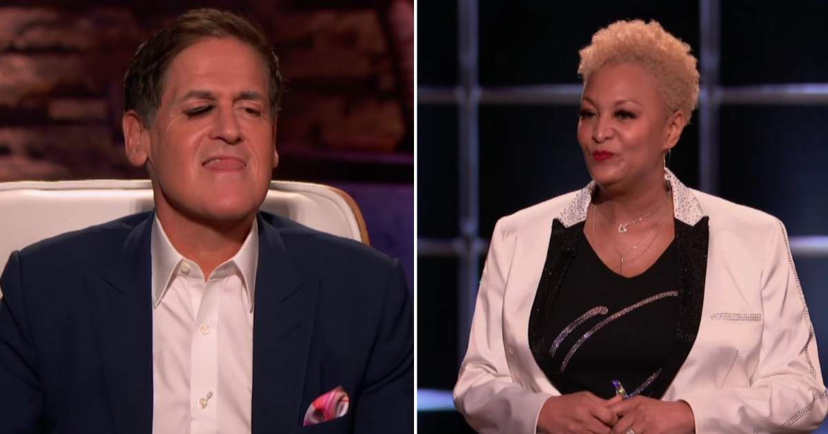 Screenshots showing Mark Cuban and the entrepreneur on "Shark Tank" (Cover Image Source: YouTube | Sony Pictures Television)
