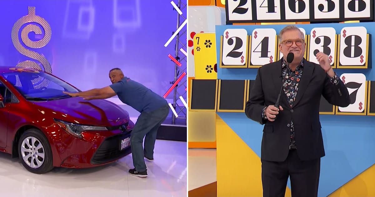 Screenshots showing the player, and Drew Carey's reaction to the win (Cover image source: YouTube/The Price Is Right)
