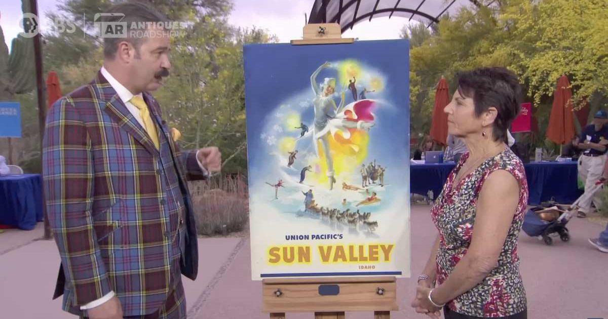 Screenshot showing the expert, the artwork, and the guest on the show (Cover image source: YouTube/Antiques Roadshow PBS)