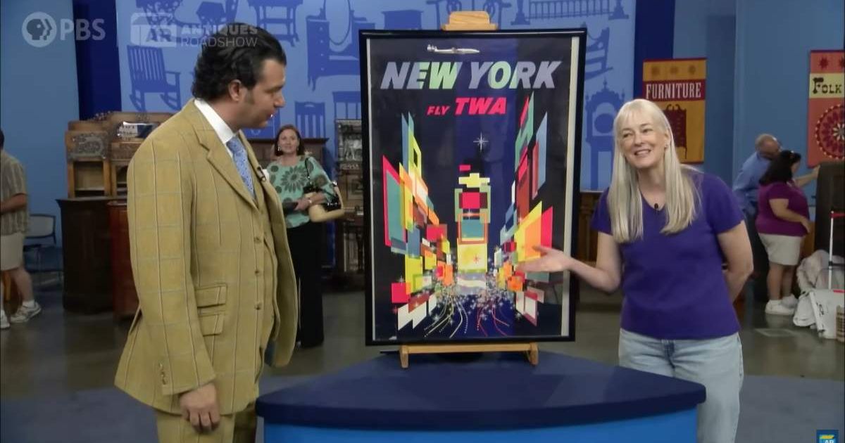 Screenshot showing the expert, the artwork, and the guest on the show (Cover image source: YouTube/Antiques Roadshow PBS)
