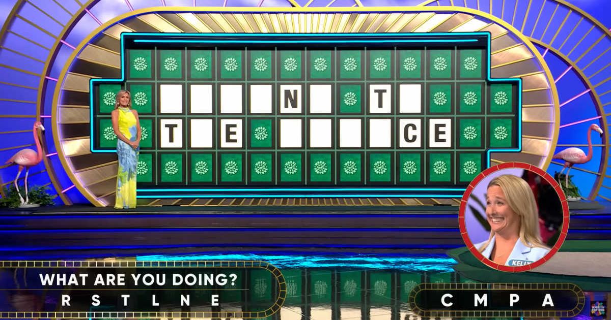 Screenshot showing Kelly Amodio attempting her Bonus Round puzzle (Cover image source: YouTube/Wheel Of Fortune)