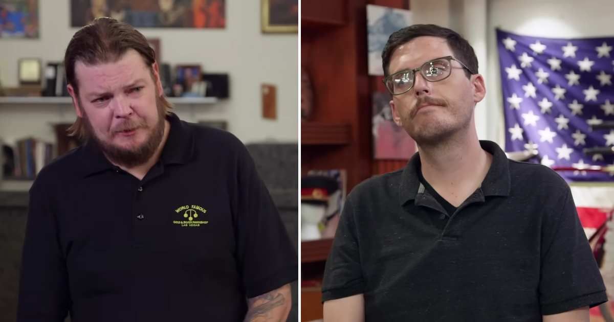 Screenshots showing Corey Harrison and the guest on "Pawn Stars." (Cover Image Source: YouTube | Pawn Stars)