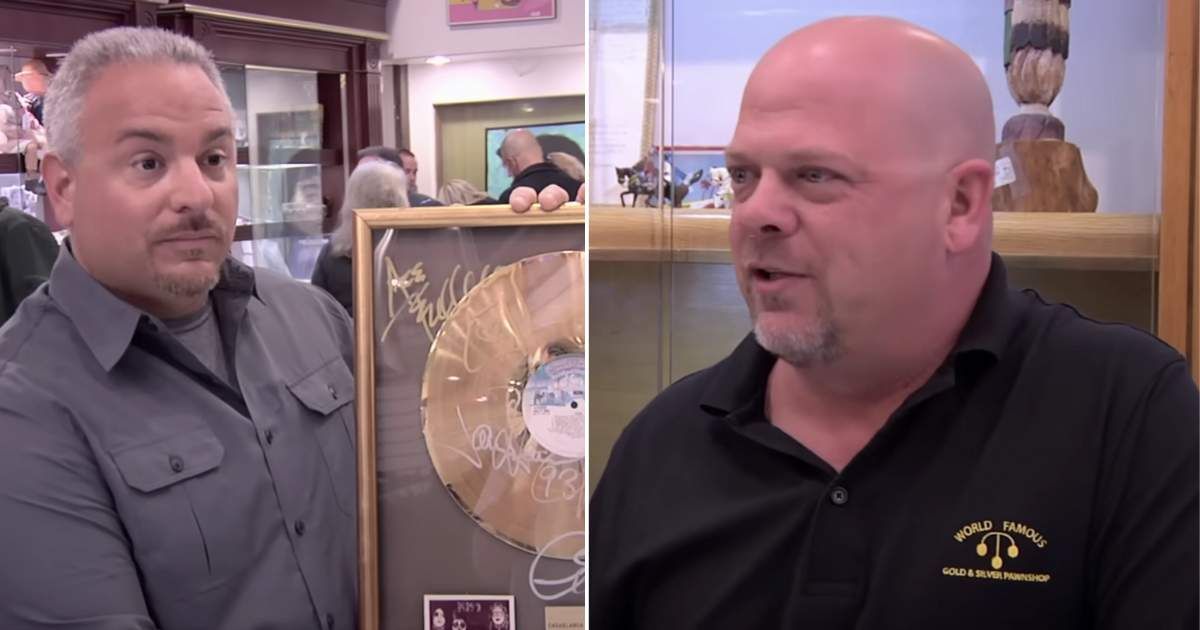 Screenshots showing the guest and Rick Harrison on "Pawn Stars" (Cover Image Source: YouTube | Pawn Stars)