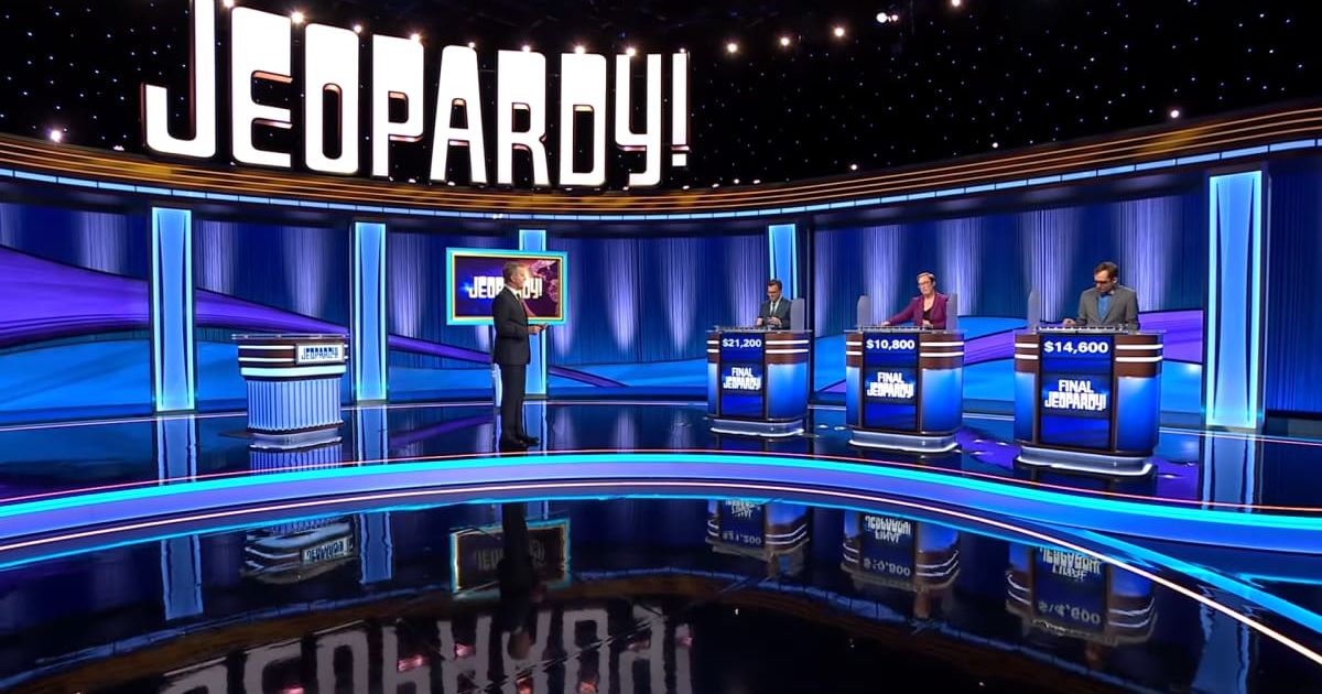 Screenshot of the set from an episode of "Jeopardy!" (Cover Image Source: YouTube | Jeopardy)