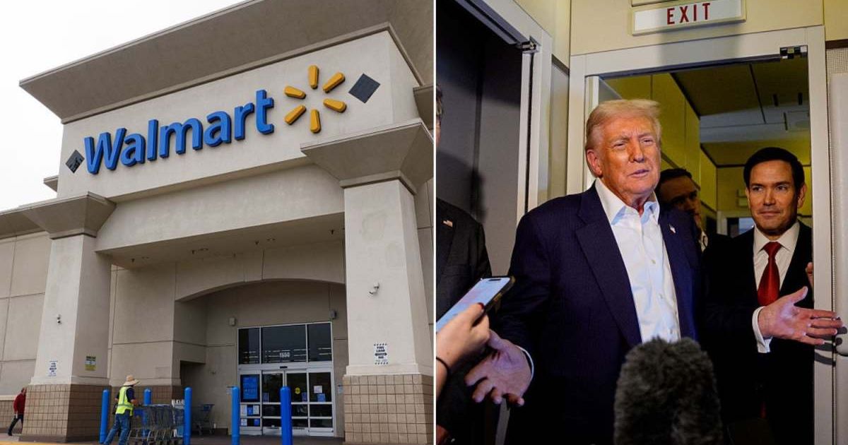 Representational images of a Walmart store and President Donald Trump (Cover image source: Getty Images | Photos by Kevin Carter and Andrew Harnik)