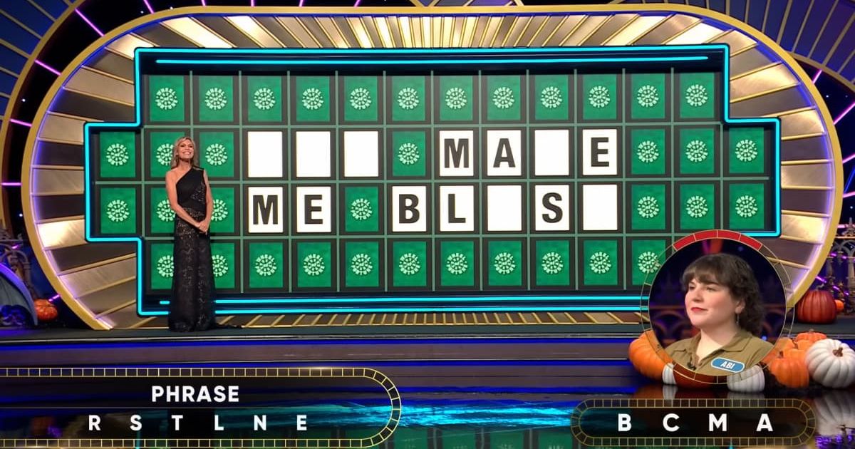 Screenshot showing  Abi McLaughlin atttempting her Bonus Round puzzle (Cover image source: YouTube/Wheel of Fortune)