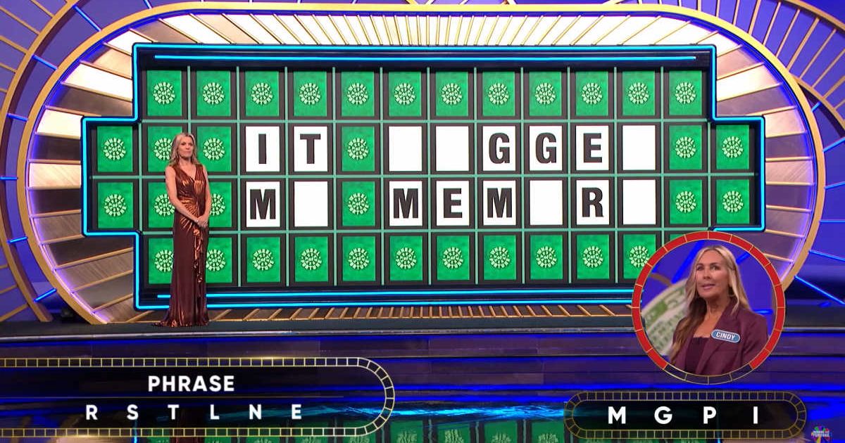 Screenhot showing Cindy's Bonus Round and puzzle (Cover image source: YouTube/Wheel Of Fortune)
