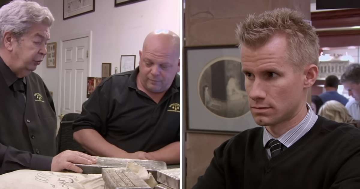Screenshots showing Richard Harrison, Rick Harrison and the guest on "Pawn Stars." (Cover image source: YouTube | Pawn Stars)