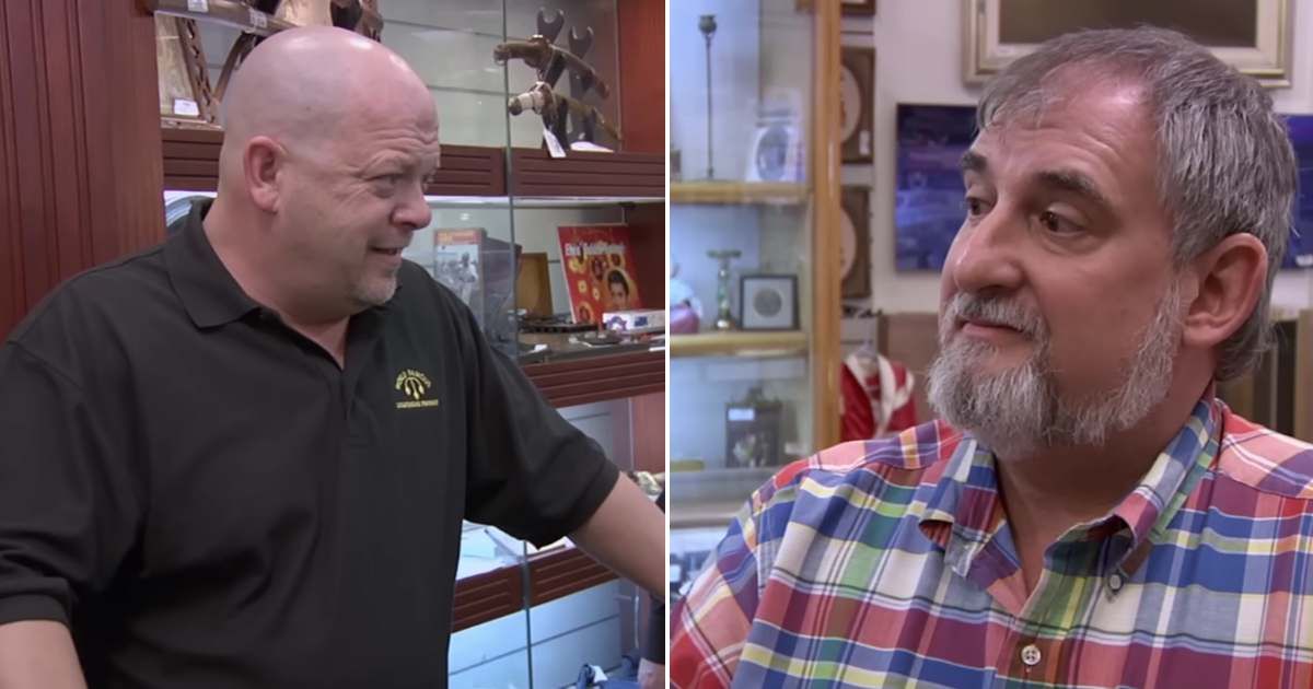 Screenshots showing Rick Harrison and the guest on "Pawn Stars." (Cover image source: YouTube | Pawn Stars)
