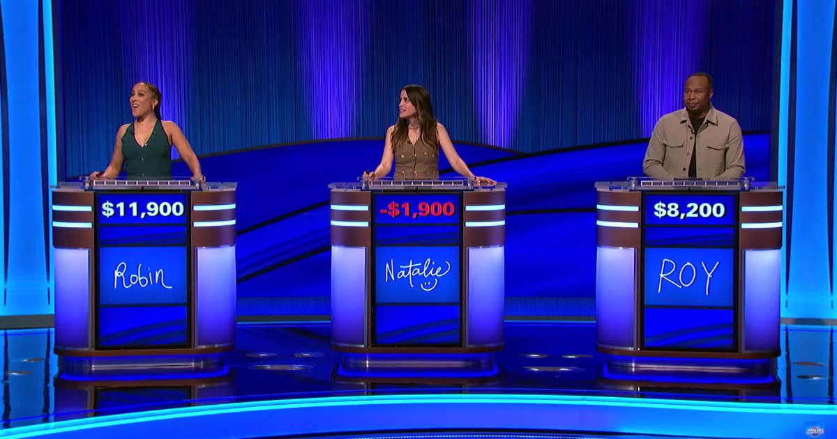 Screenshot showing the contestants on "Jeopardy!" (Cover image source: YouTube | Jeopardy!)