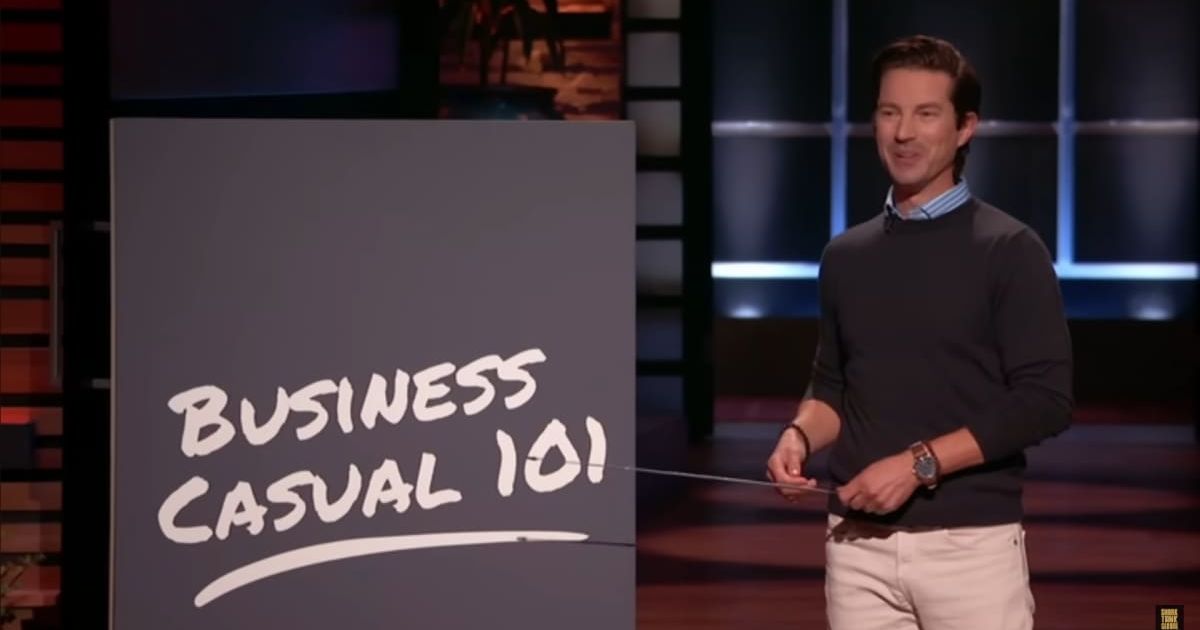 Screenshot showing the founder of Collars and Co. making his pitch (Cover image source: YouTube/Shark Tank Global)