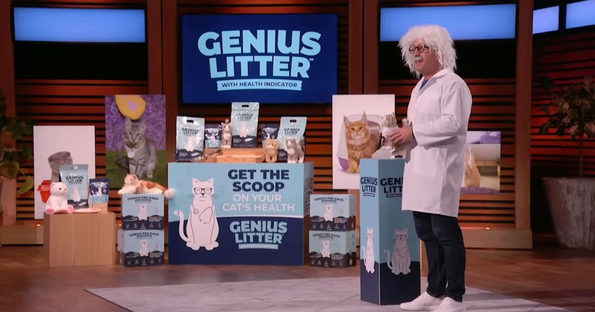 Screenshot showing Genius Litter's founder, Ramon Van Meer making his pitch (Cover image source: YouTube/Wheel of Fortune)