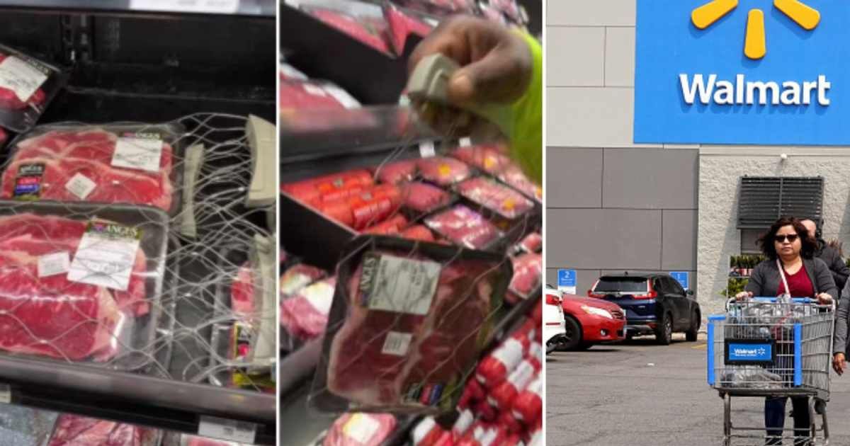 Screenshots from the video (L) and representational image of a Walmart shopper (R) (Cover image source: TikTok and Getty Images | Image by Scott Olson)