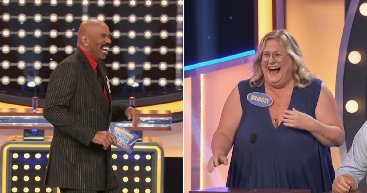 Screenshots showing the contestant making a weird request and Steve Harvey's reaction to it (Cover image source: YouTube/Family Feud)