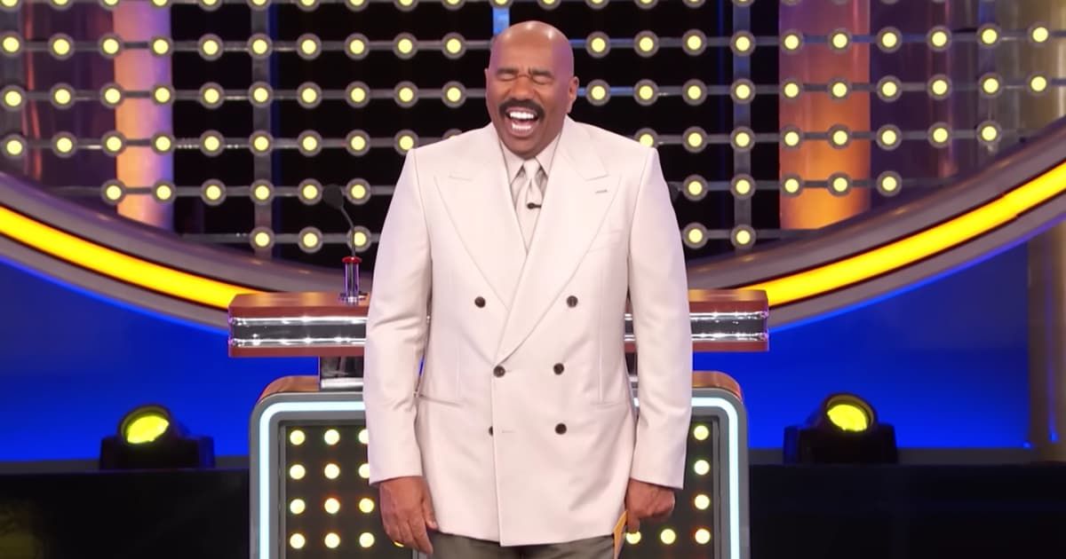 Screenshot showing Steve Harvey on "Family Feud" (Cover Image Source: YouTube | Family Feud)