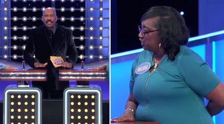 'Family Feud' host Steve Harvey scolds contestant for wasting time high-fiving her family members