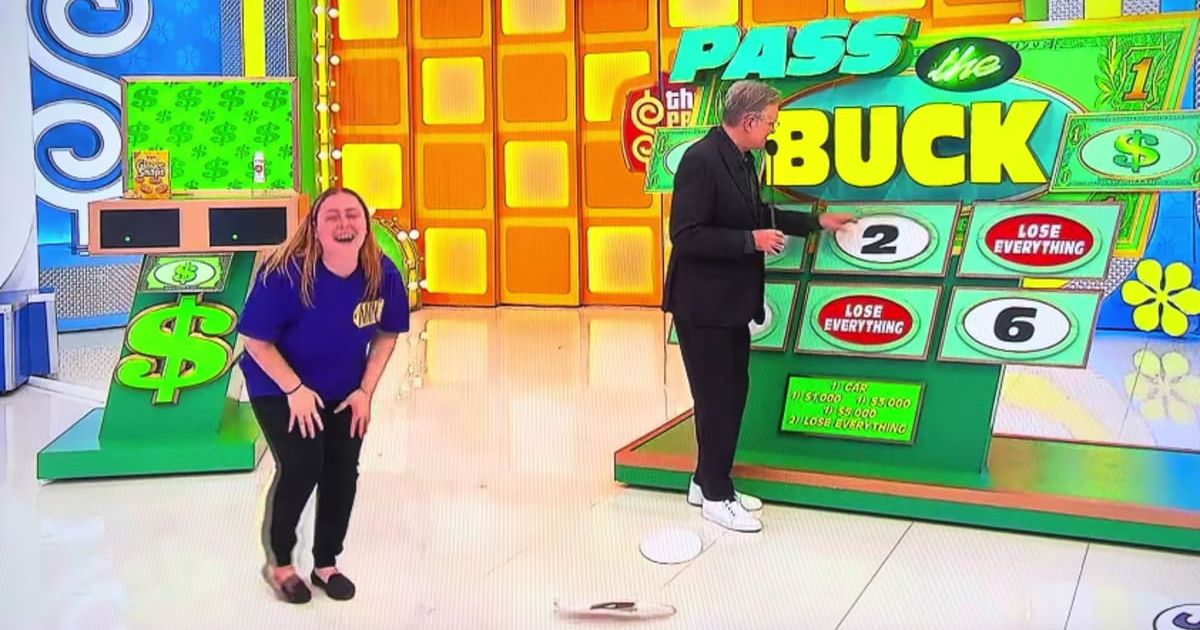 The contestant laughs as Drew Carey reveals that she lost everything (Cover image source: YouTube | Price is Right)