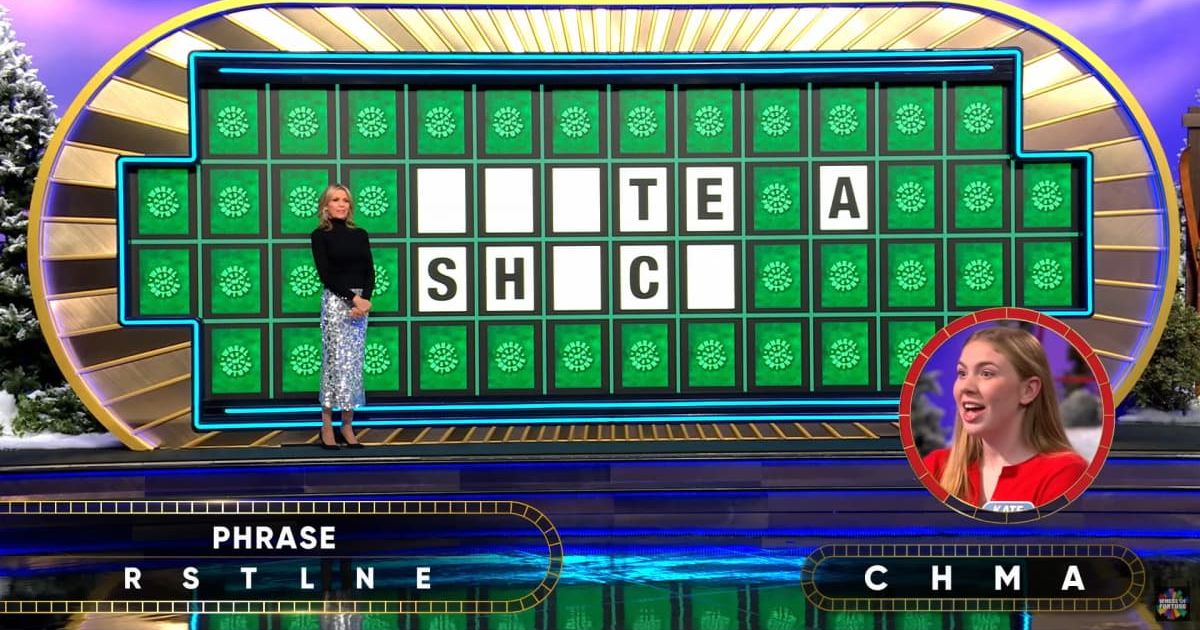 Screenshot showing Kate Stuntz attempting her Bonus Round puzzle (Cover Image Source: YouTube/Wheel Of Fortune)