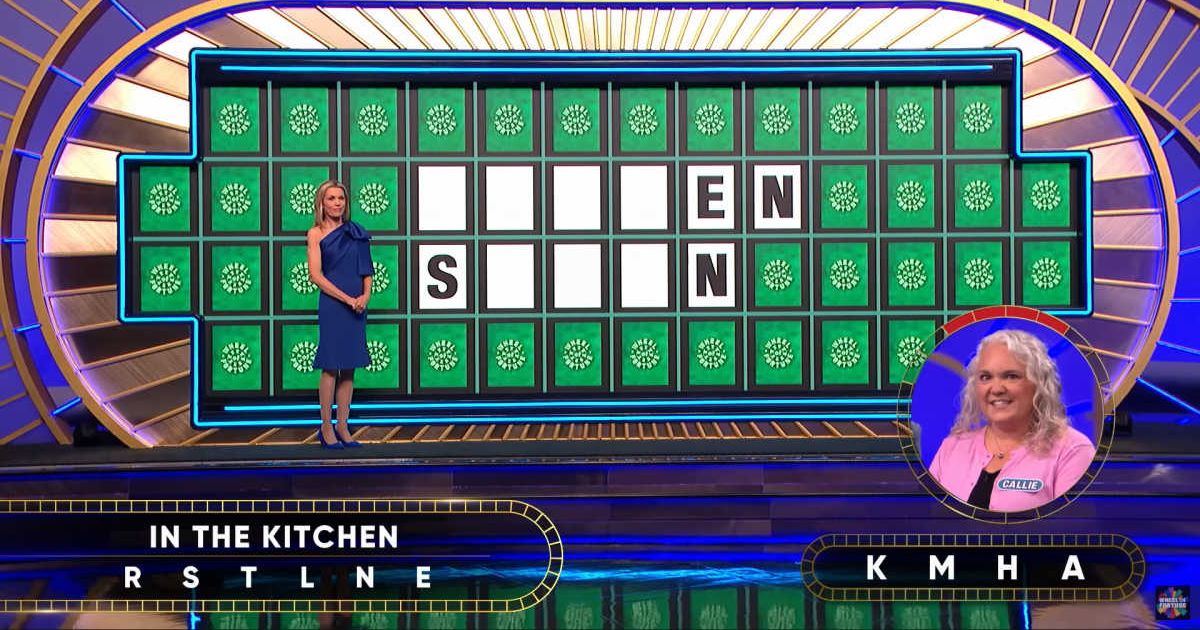 Screenshot showing Callie DeWeese attempting her Bonus Round puzzle (Cover Image Source: YouTube/Wheel Of Fortune)