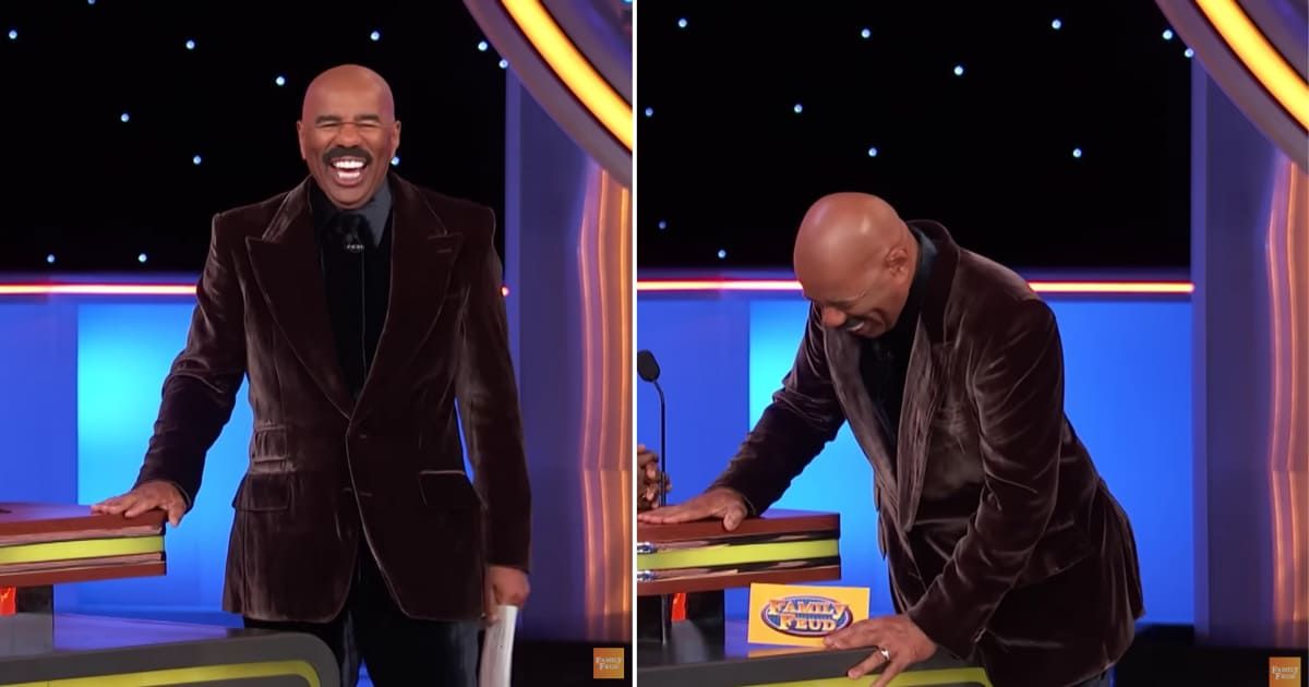 Screenshots showing Steve Harvey on "Family Feud." (Cover Image Source: YouTube | Family Feud)