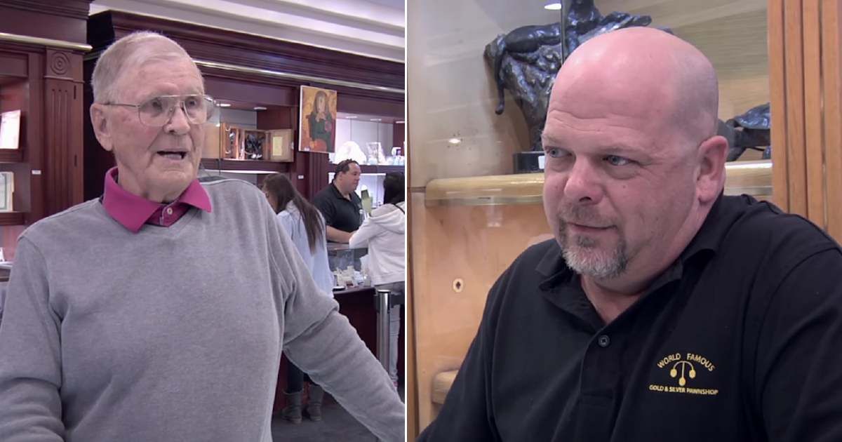 Screenshots showing the guest and Rick Harrison on "Pawn Stars" (Cover Image Source: YouTube | Pawn Stars)