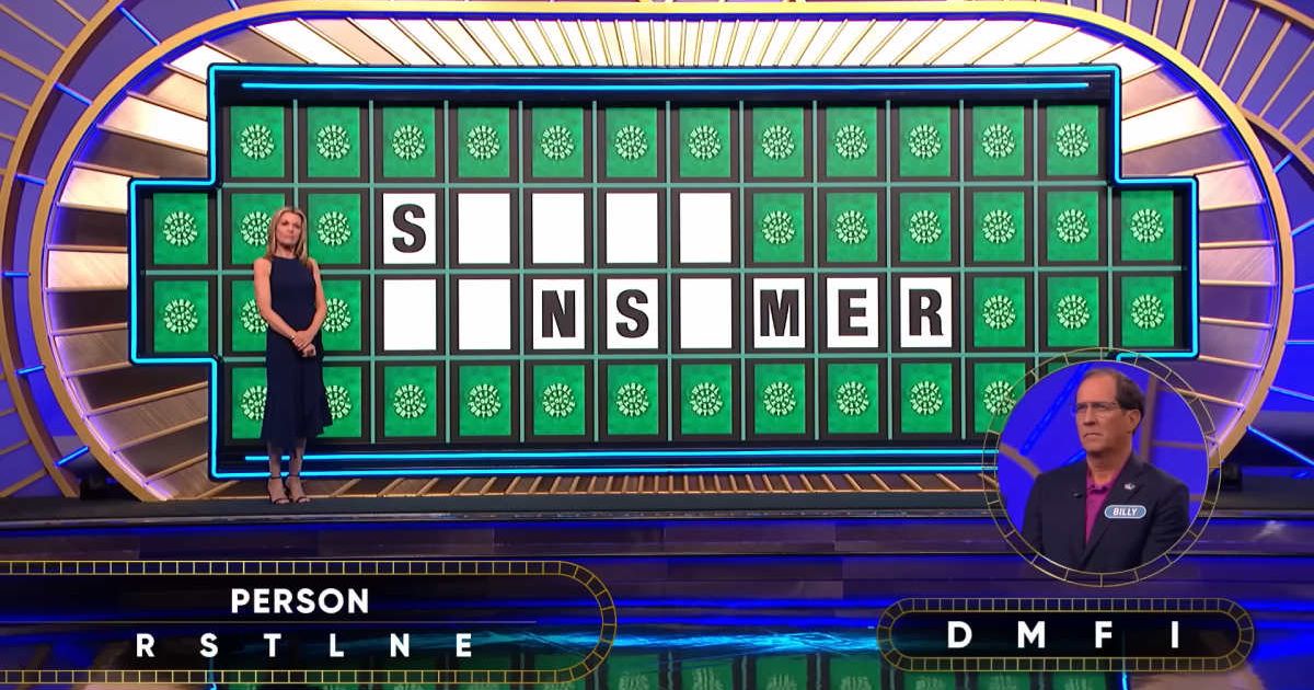 Screenshot showing Billy Kendra attempting his Bonus Round puzzle (Cover image source: YouTube/Wheel Of Fortune)