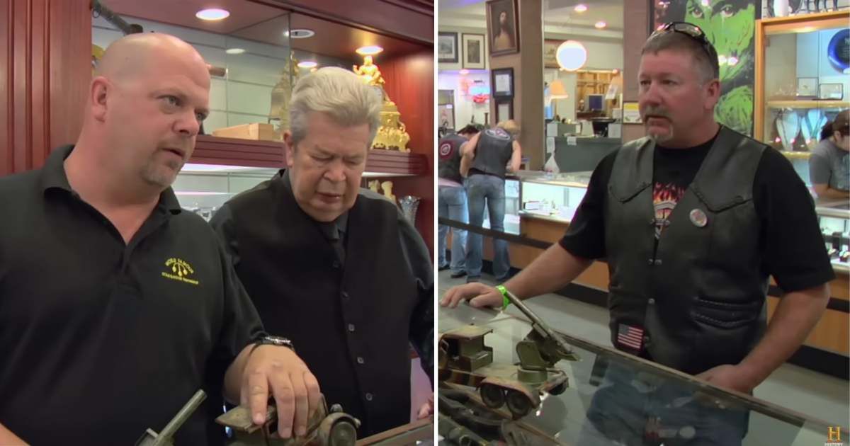 Screenshots showing Rick Harrison, Richard Harrison, and the guest on "Pawn Stars" (Cover Image Source: YouTube | Pawn Stars)