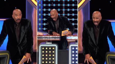'Family Feud' host Steve Harvey nearly falls over after hearing players' answers on female singers 