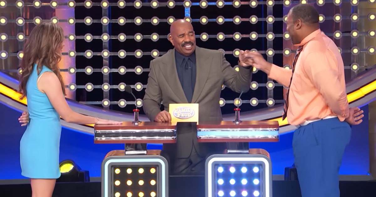Screenshot showing Steve Harvey fist bumping a contestant for his answer (Cover image source: YouTube/Family Feud)